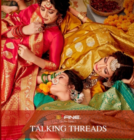 b fine talking threads silk regal look saree catalog