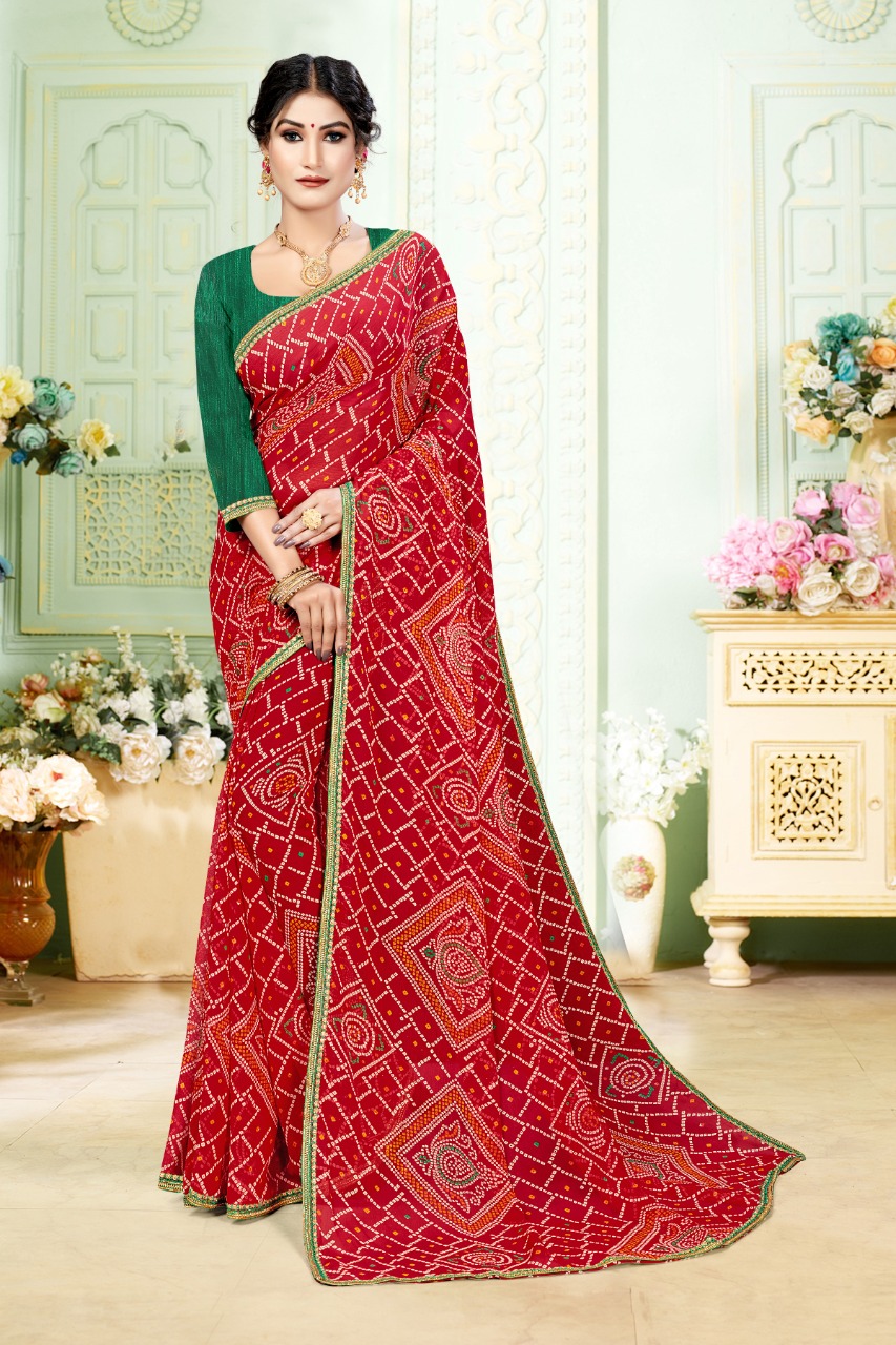 bansi patang chiffon gorgeous look saree catalog