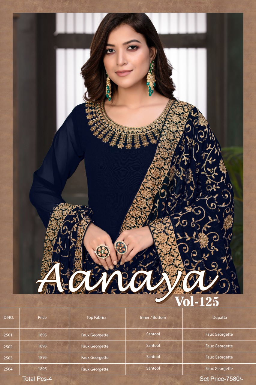 dani aanaya vol 125 georgette elegant salwar suit catalog