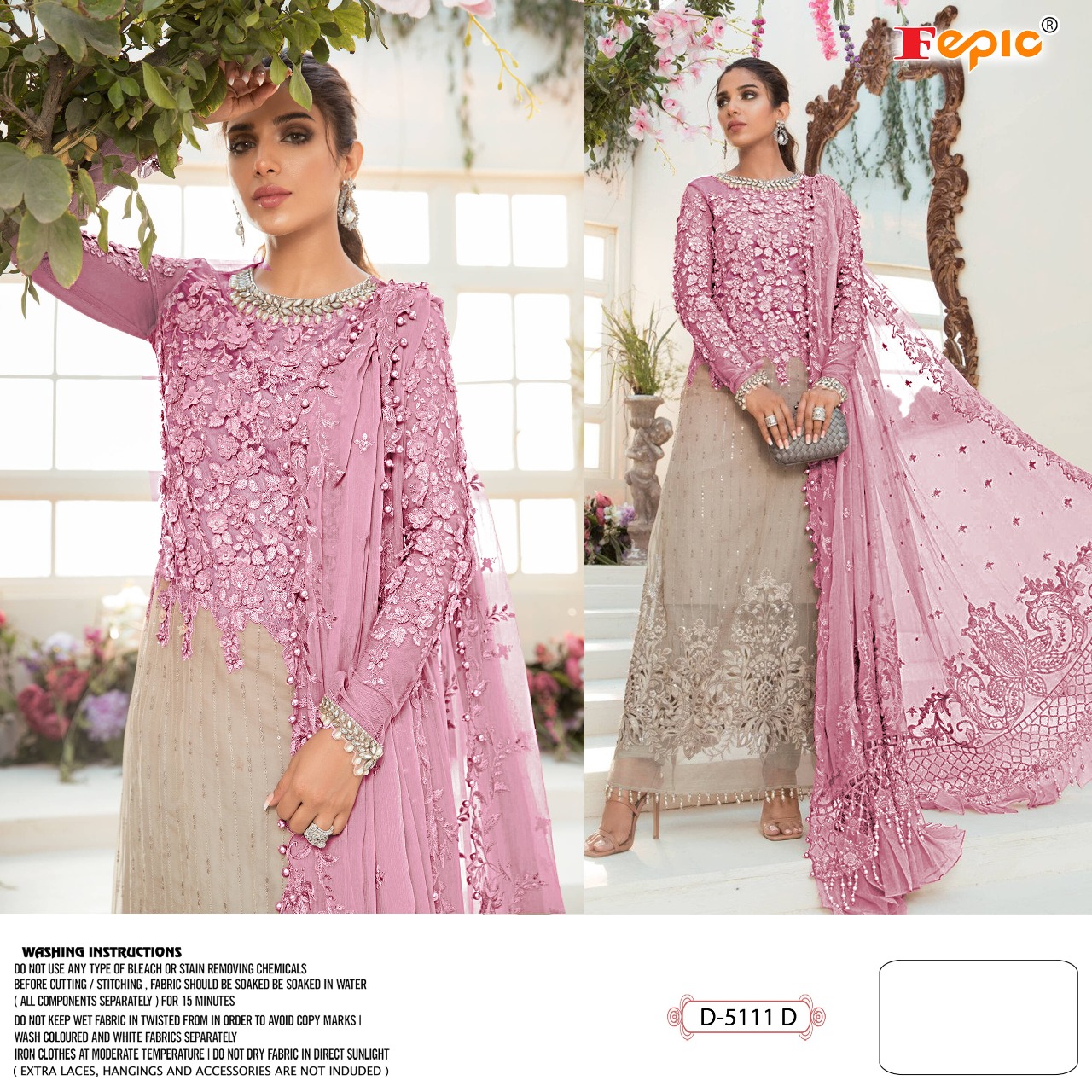 FEPIC Rosemeen  5111 C Salwar Kameez Net heavy embroidered Singles