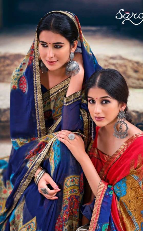 saroj Gorgeous Vol 3 Georgette elegant look saree catalog