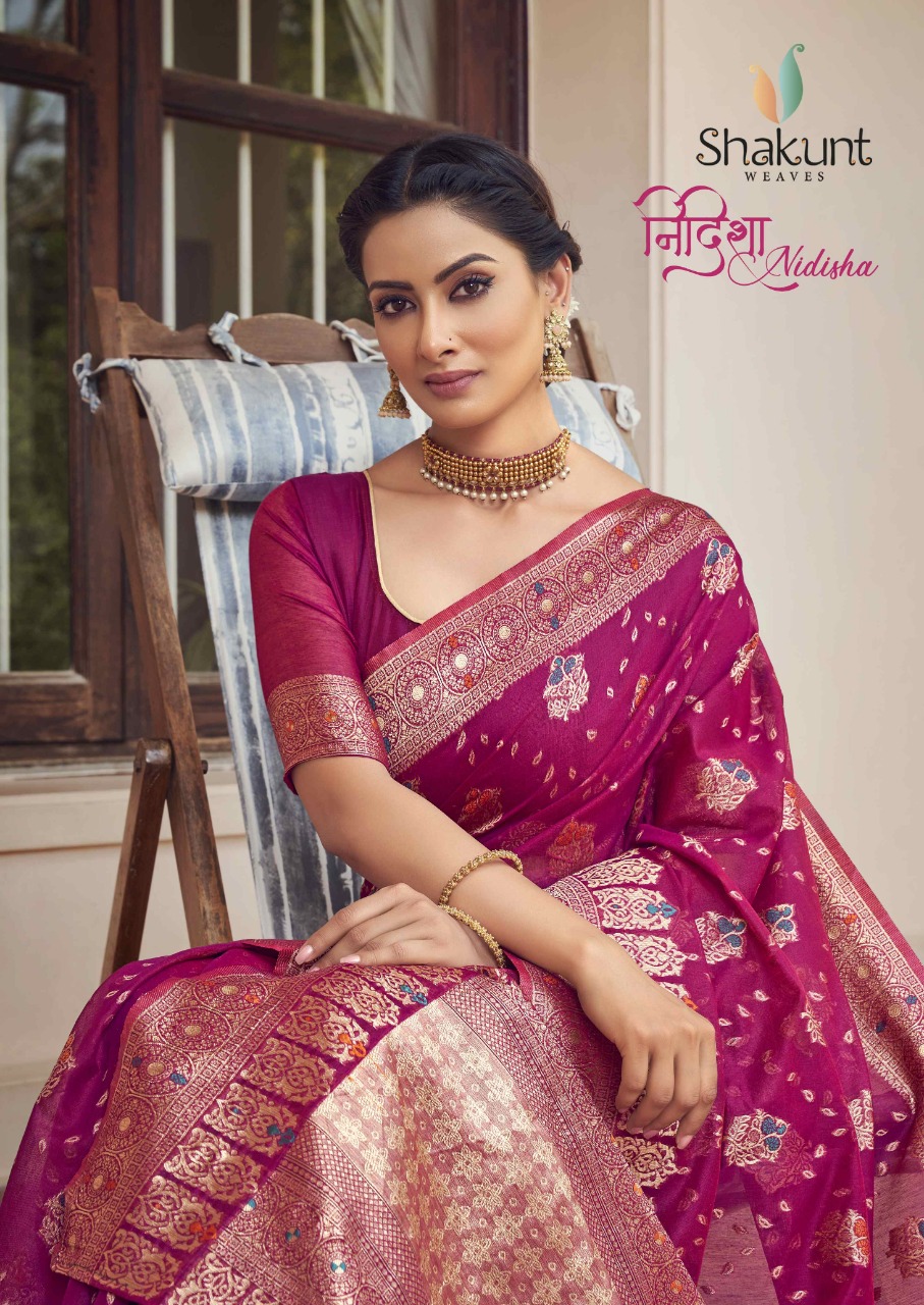 shakunt weaves nidisha cotton gorgeous look saree catalog