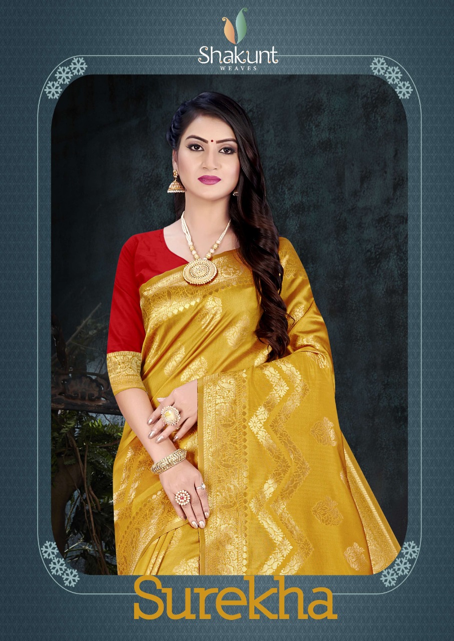 shakunt weaves surekha silk decent look saree catalog