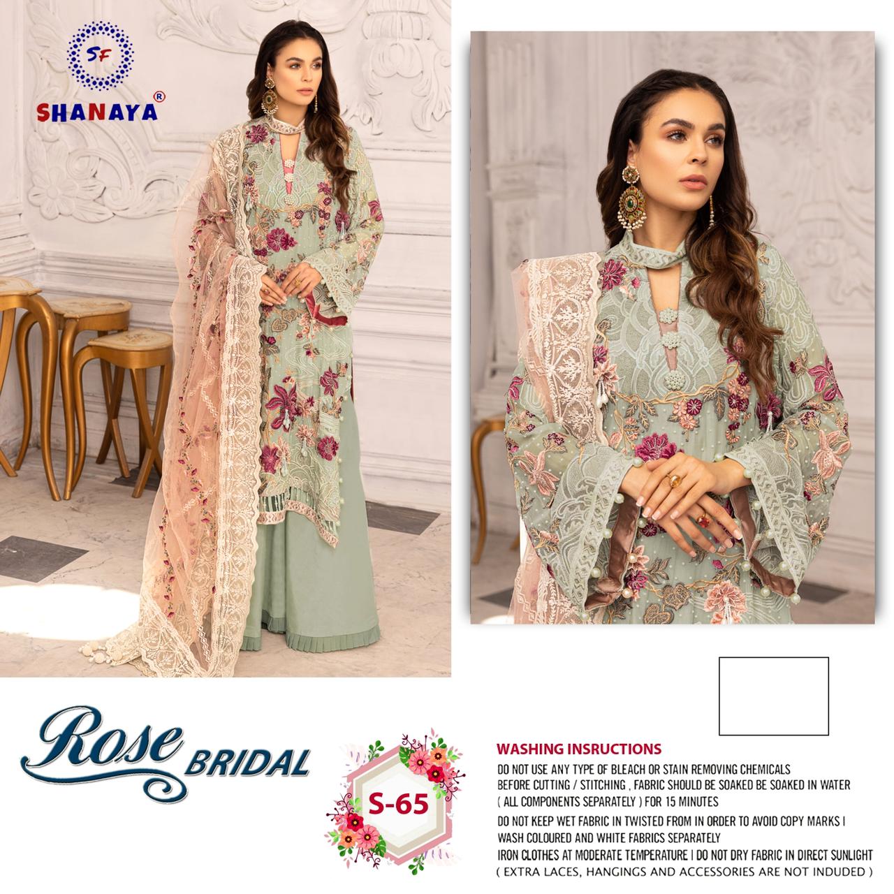 shanaya fashion rose bridal s 65 fox georgete gorgious look salwar suit singal