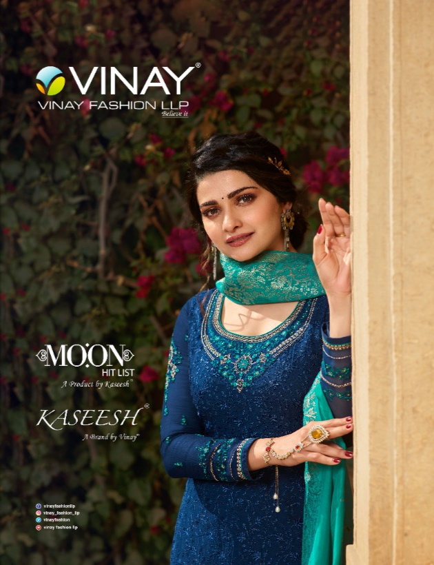 vinay fashion kaseesh moon georgette decent embroidary look salwar suit catalog