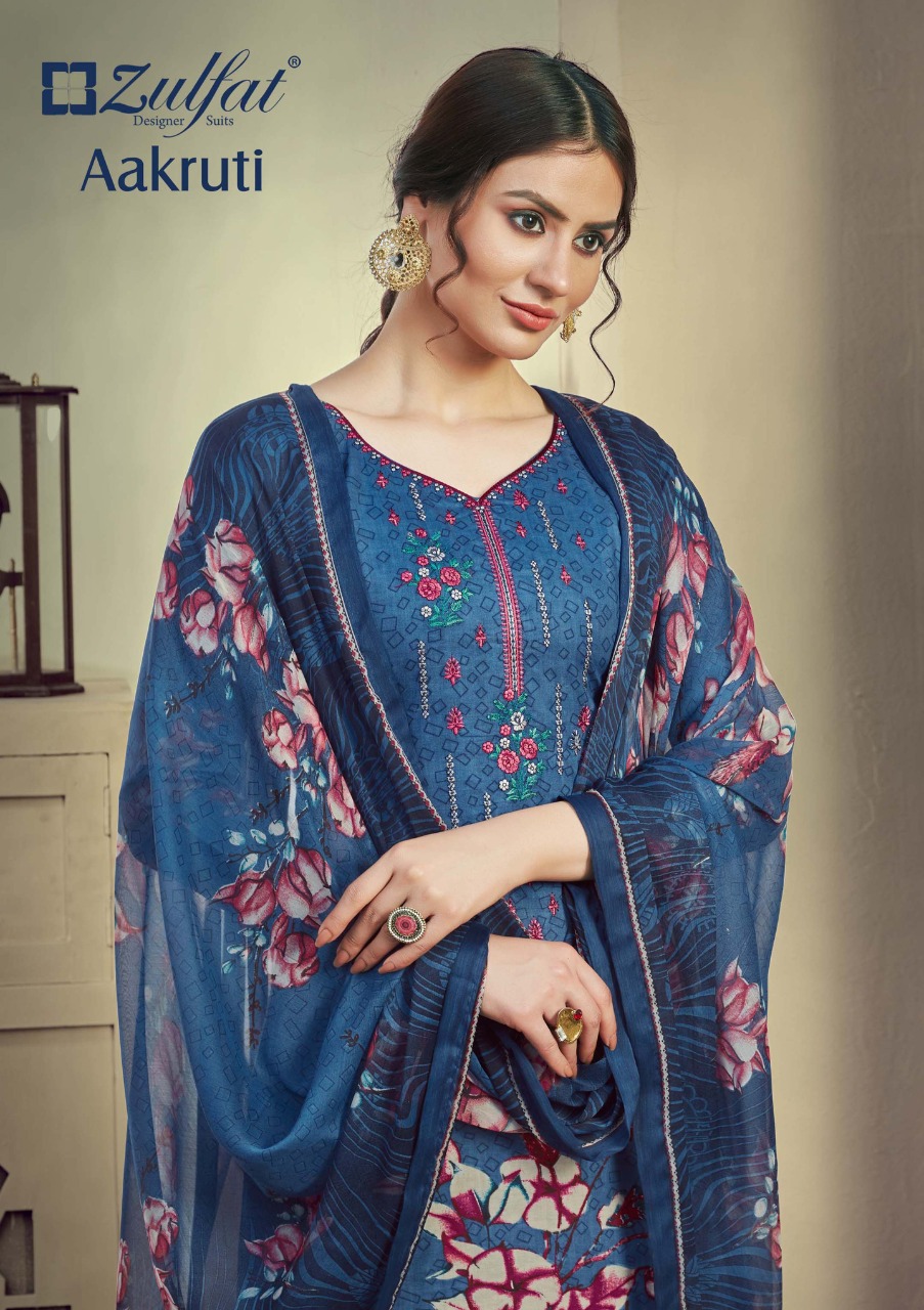 zulfat designer suit aakruti cotton elegant salwar suit catalog