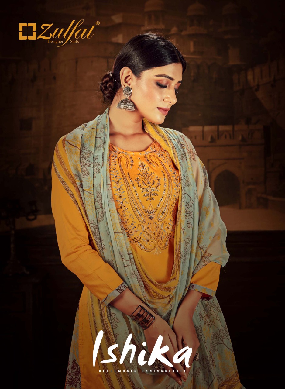 zulfat designer suits ishika jam cotton elegant salwar suit catalog