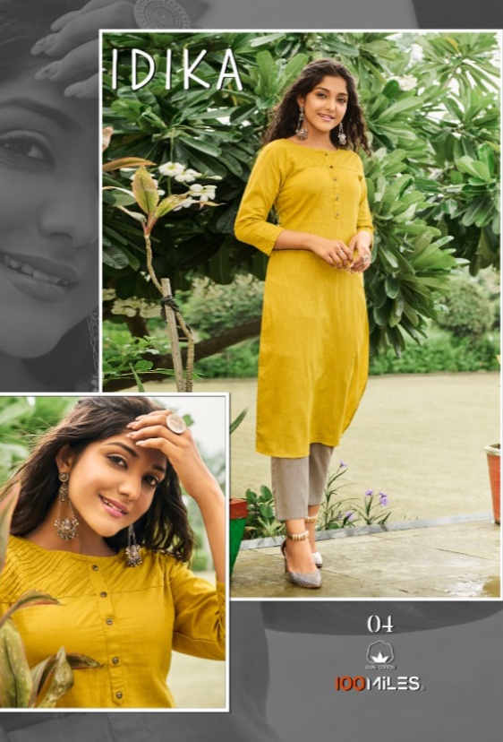 100 miles idika cotton attractive fancy kurti catalog