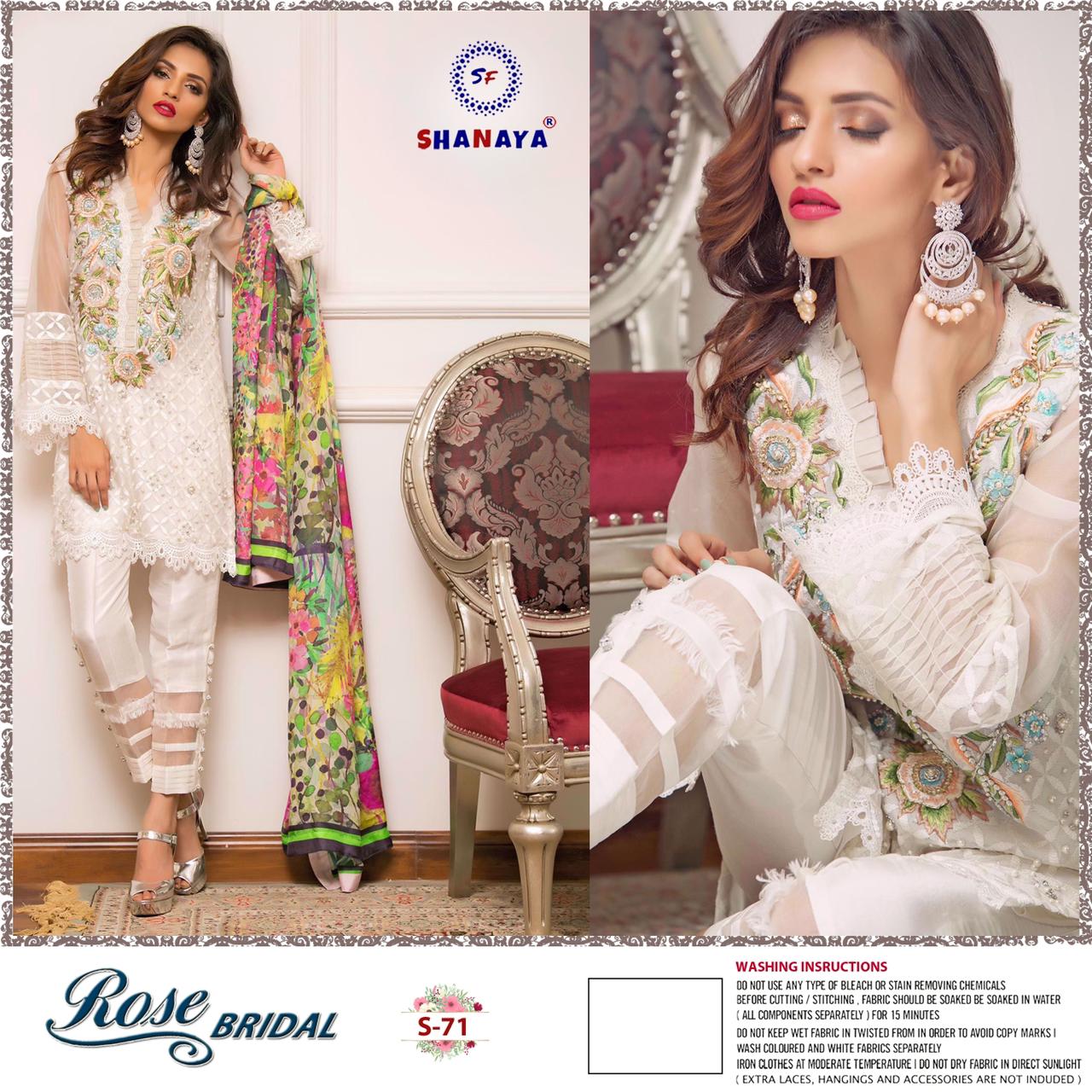 shanaya fashion rose bridal s 71 georgette colors edition  gorgious look salwar suit singal