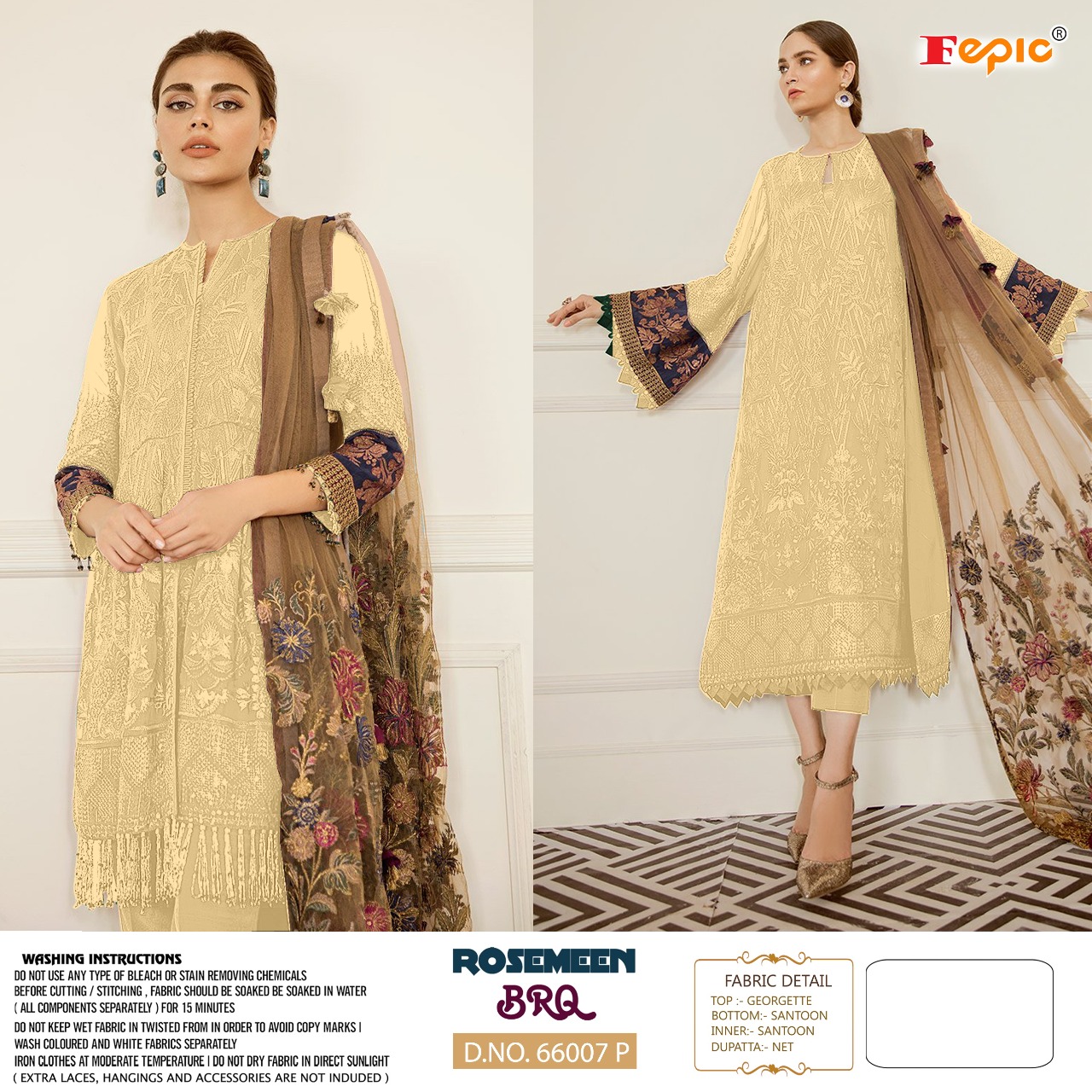 fepic rosemeen brq 66007 p georgget classic trendy look salwar suit singal