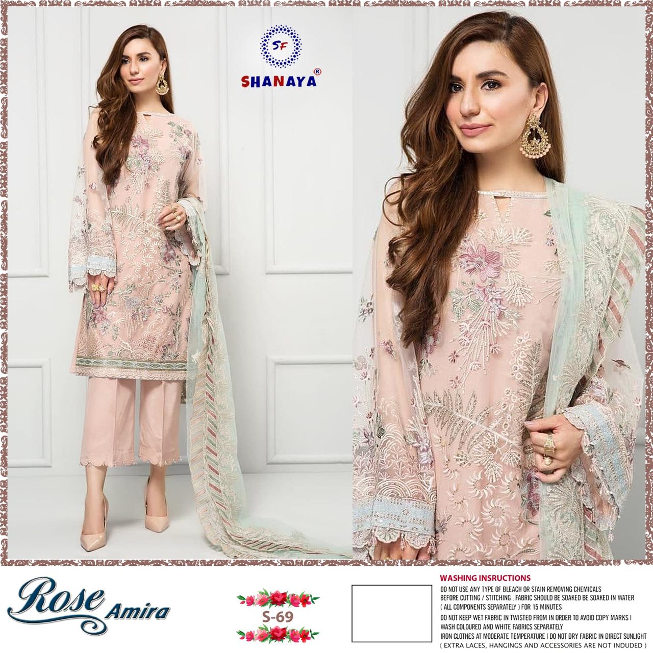 shanaya rose amira s 69 georgette regal look salwar suit singal