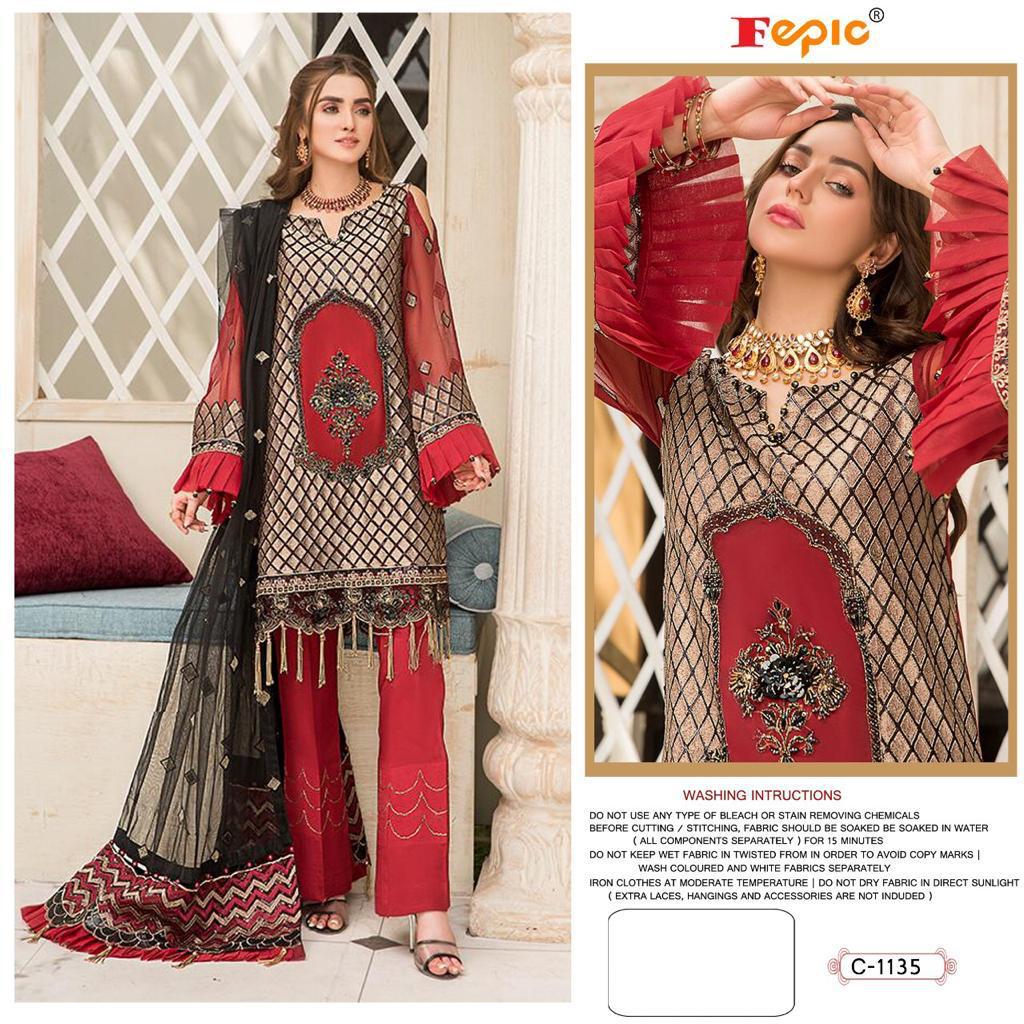 fepic rosemeen  C 1135 net heavy embroidered regal look salwar suit single