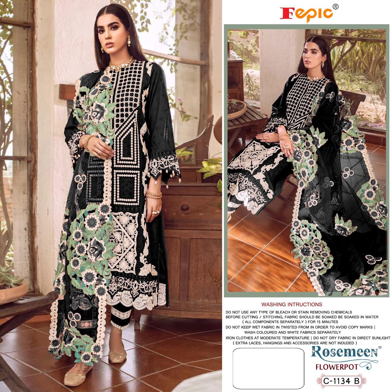 fepic rosemeen  c 1134 B net heavy embroidered innovative look salwar suit single