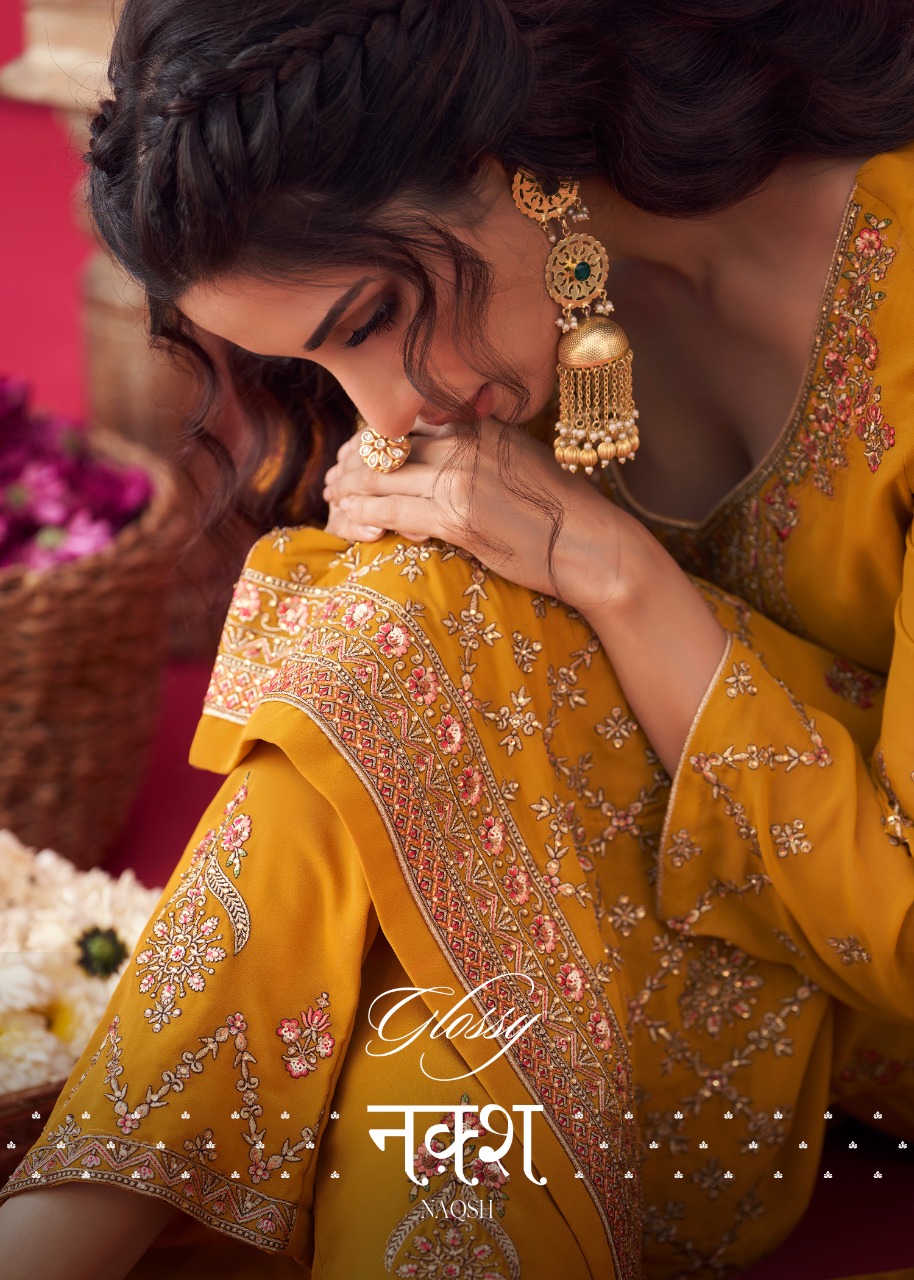 glossy naqsh georgget innovative look salwar suit catalog