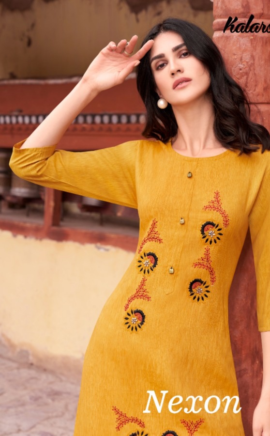 kalarang nexon cotton elegant look kurti catalog