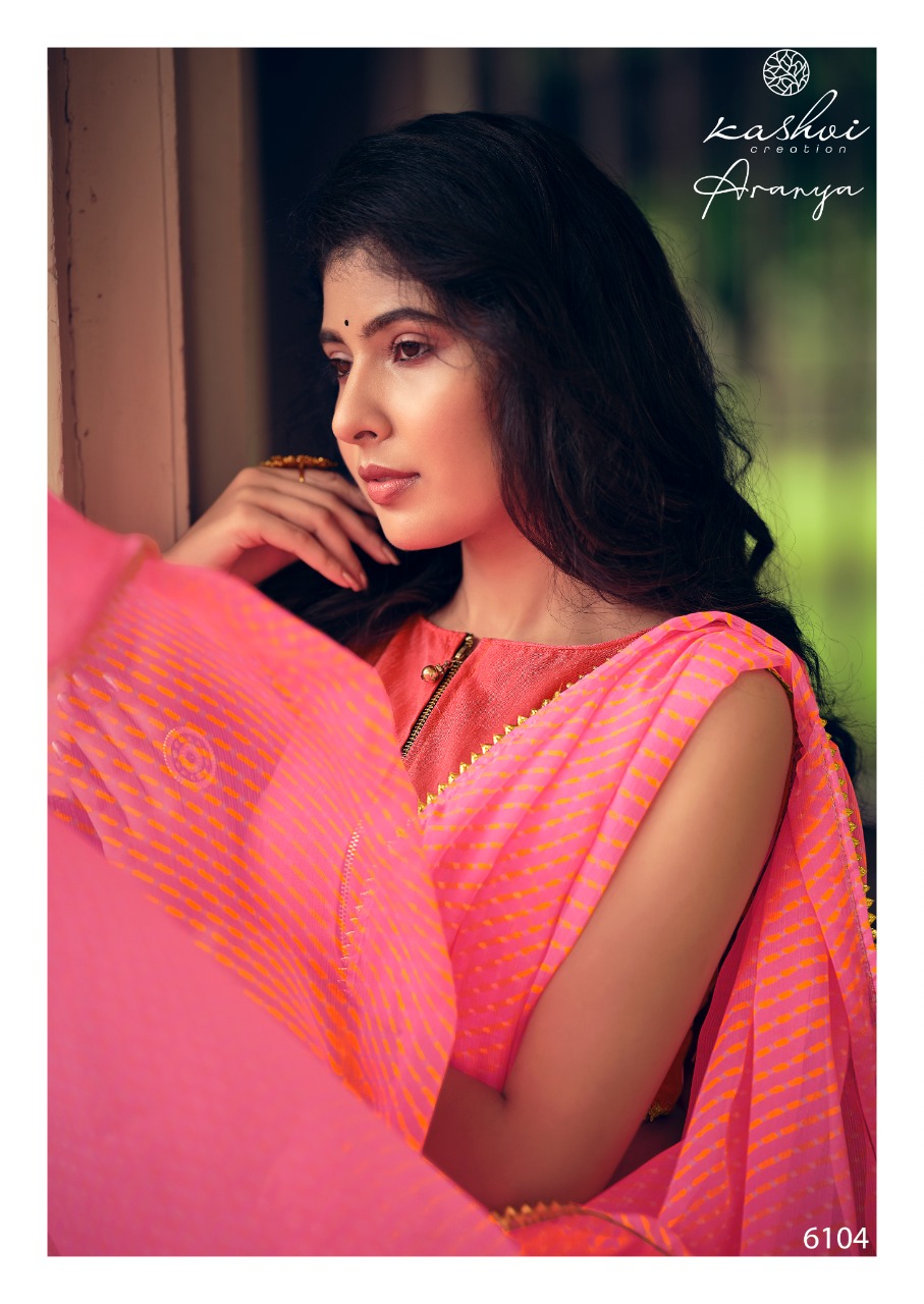 lt kashvi creation aranya shiffon exclusive print and colours saree catalog