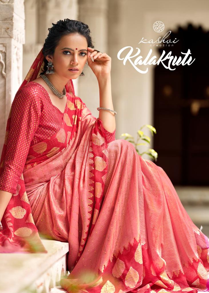 lt kashvi creation kalakriti shiffon exclusive print saree catalog