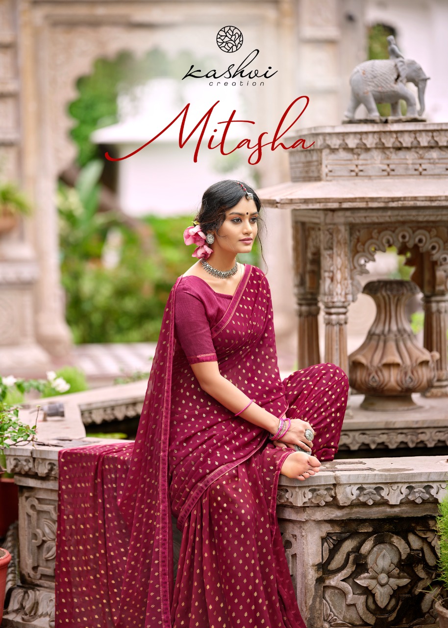 lt kashvi creation mitasha georgget regal print saree catalog