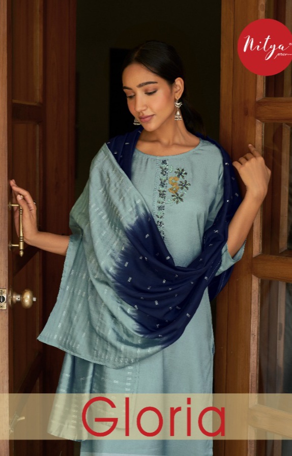 lt nitya gloria viscose regal look salwar suit catalog