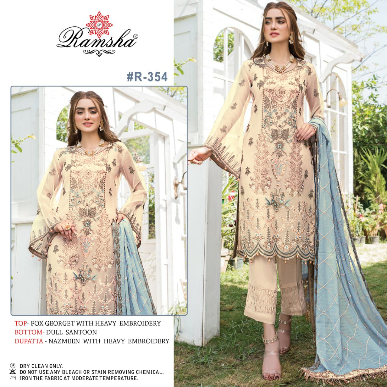 Ramsha Ramsha r-354 Salwar Kameez Georgget  /net Singles