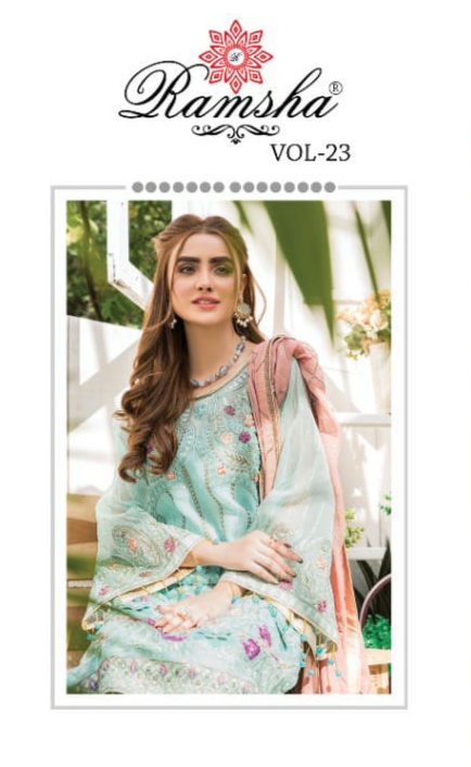 Ramsha ramsha vol 23 r 355 to r 358  Georgget gorgious look salwar suit catalog