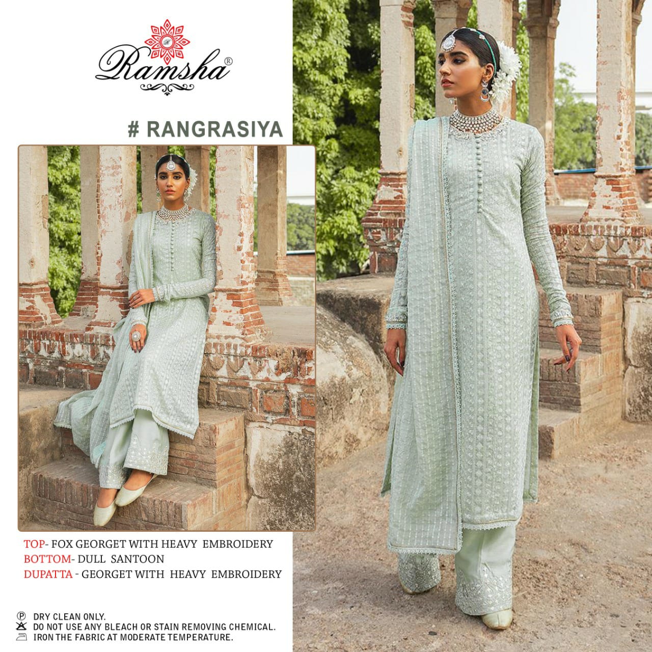 Ramsha rangrasiya Georgget gorgious look salwar suit catalog