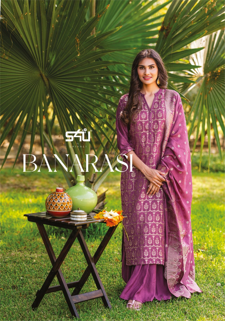 s4u banarasi festive look kurta with sharara and dupatta catalog