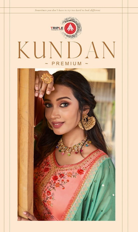 triple aaa kundan premium jam silk innovative style salwar suit catalog