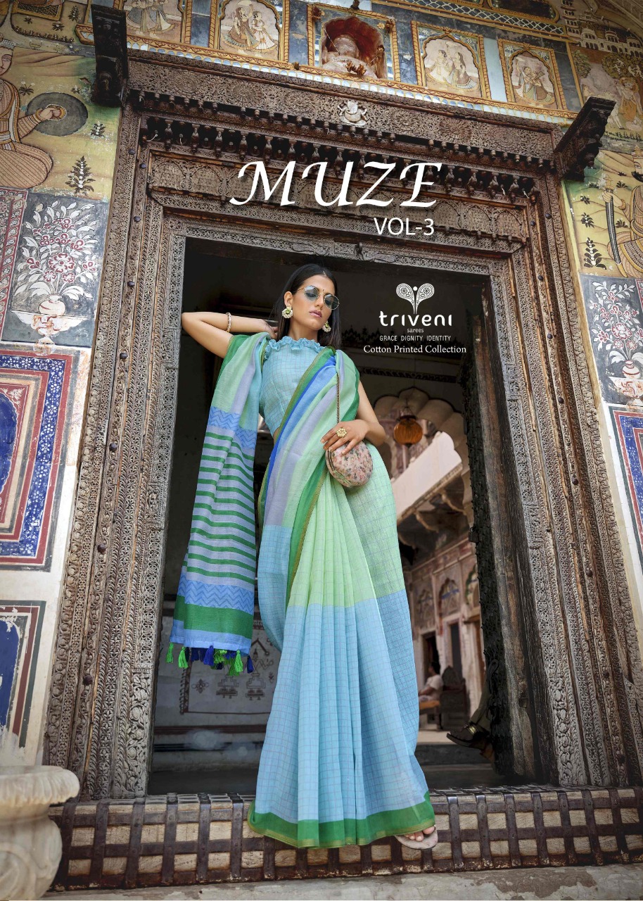 triveni sarees muze 3 cotton gorgeous look saree catalog