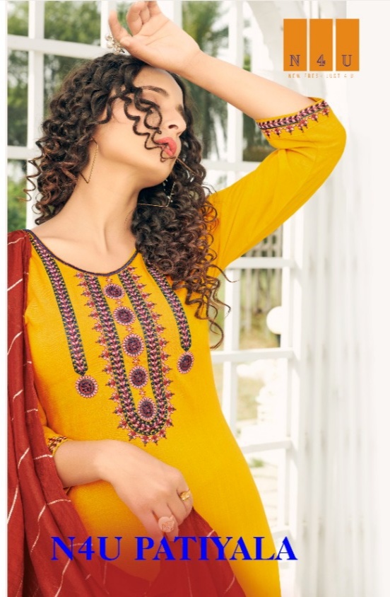 tunic house n4u patiyala viscouse graceful look top patiyala with dupatta catalog OLD