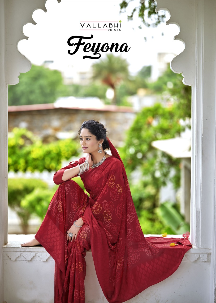 vallabhi prints feyona georgette regal look saree catalog