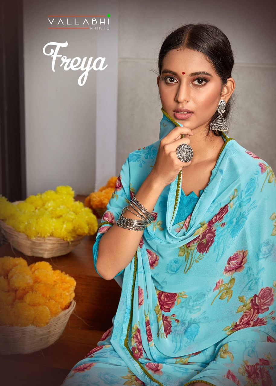 vallabhi prints freya weightless regal print saree catalog