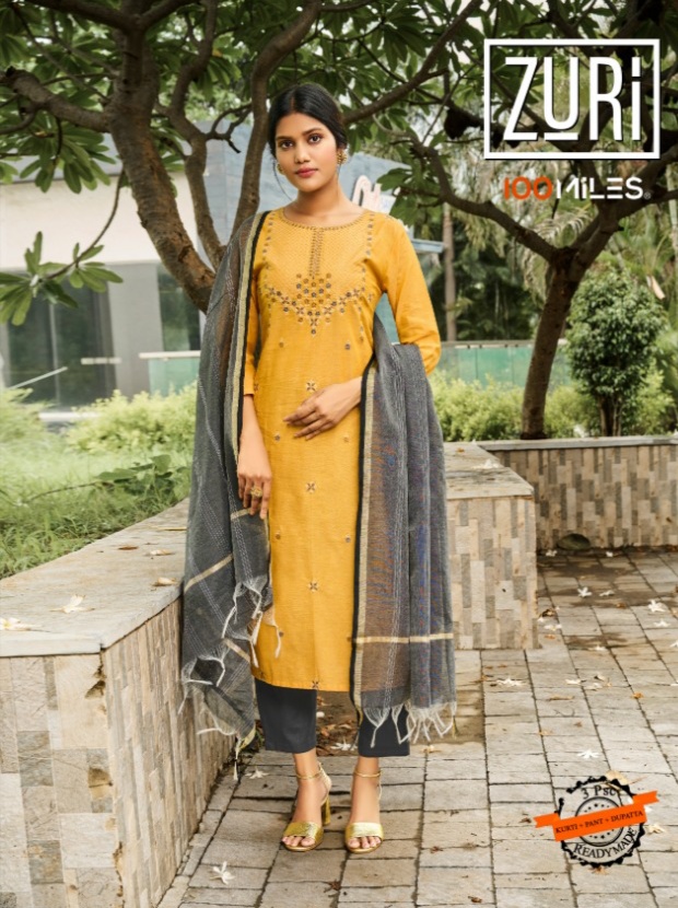 100 miiles zuri cotton elegant look kurti pant with dupatta catalog