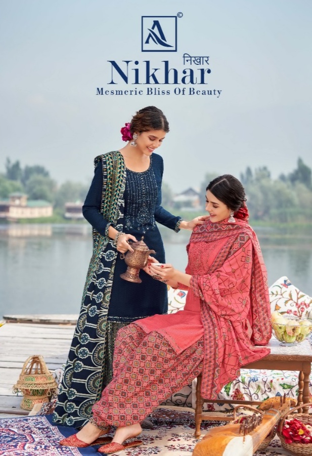 alok suit nikhar pashmina elegant salwar suit catalog