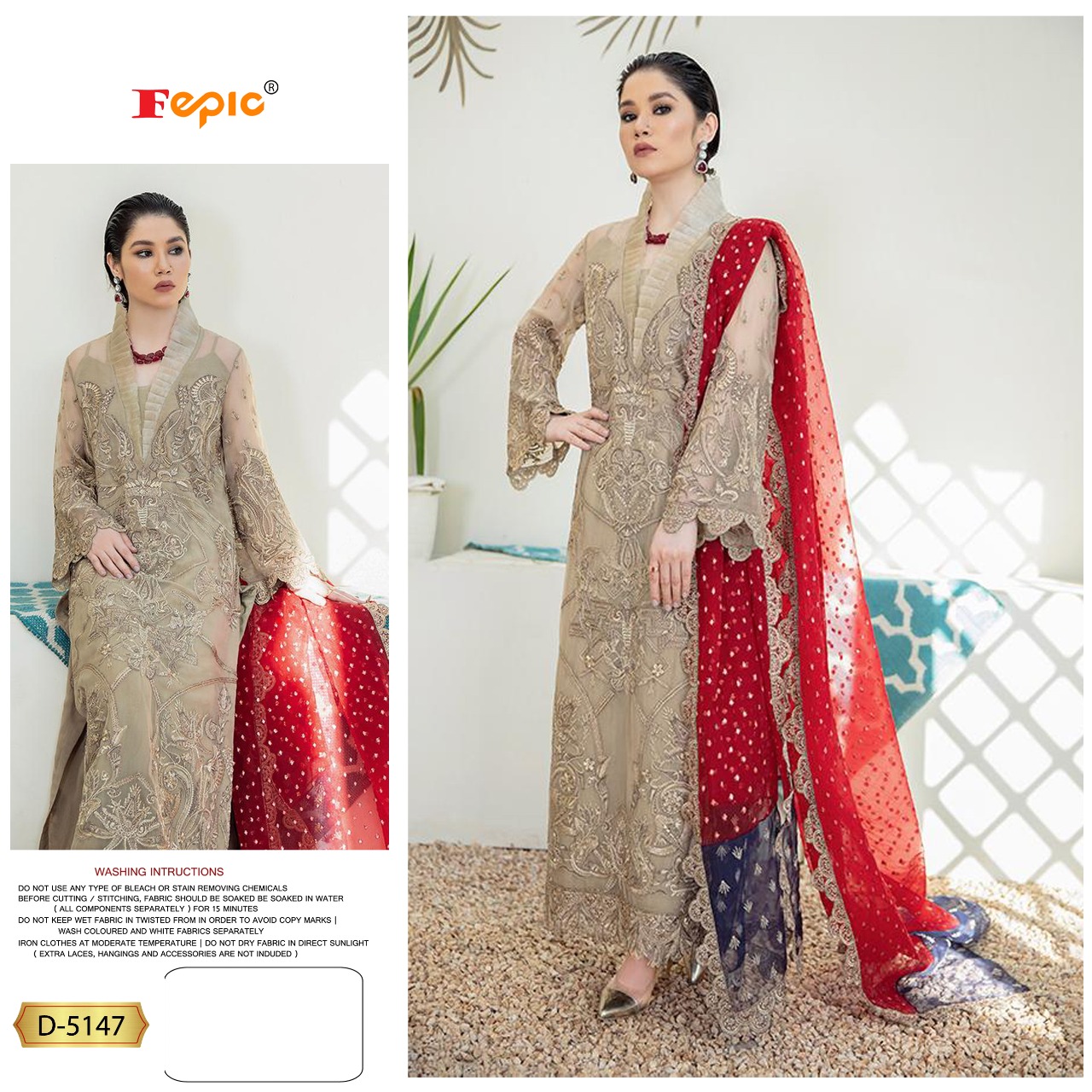 fepic rosemeen  d 5147 georgette regal look salwar suit single