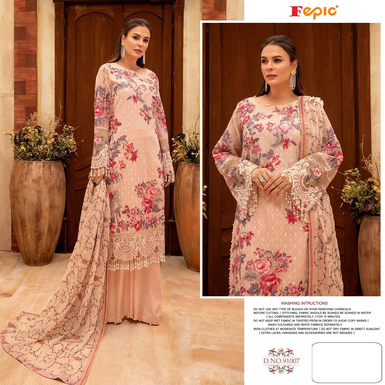 fepic rosemeen 91007 classic georgget trendy look salwar suit singal