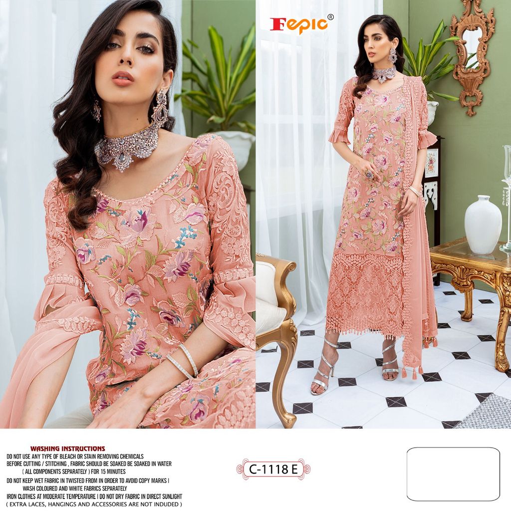 FEPIC Rosemeen C 1118  E Salwar Kameez Butterfly net Singles