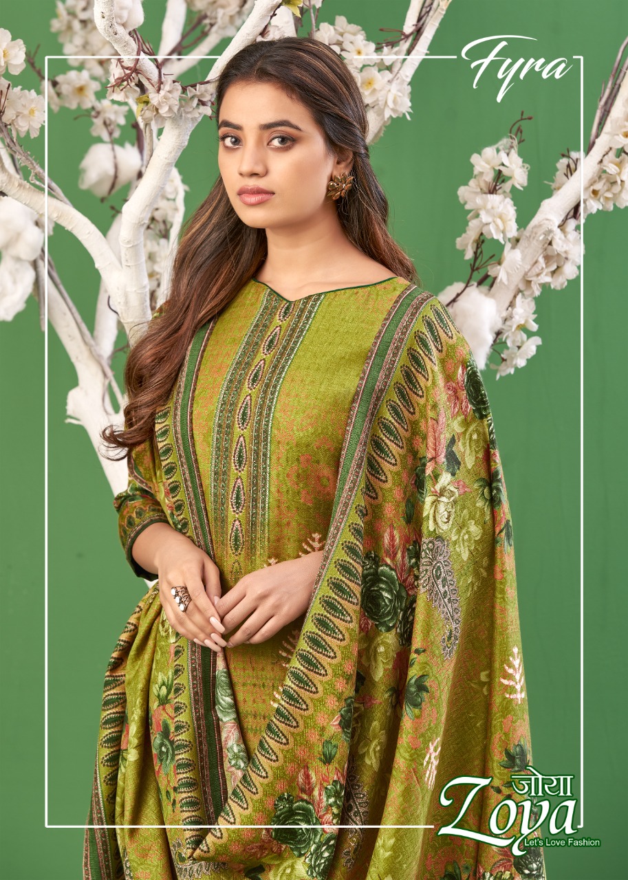 fyra alok suit zoya pure pashmina exclusive print salwar suit catalog