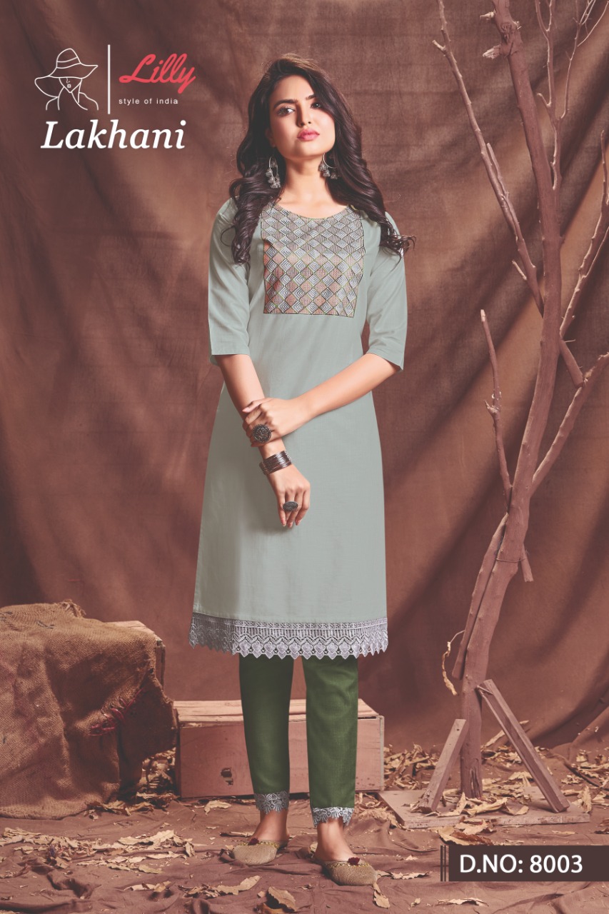 lilly style of india lakhani viscose astonishing look kurti with pant catalog