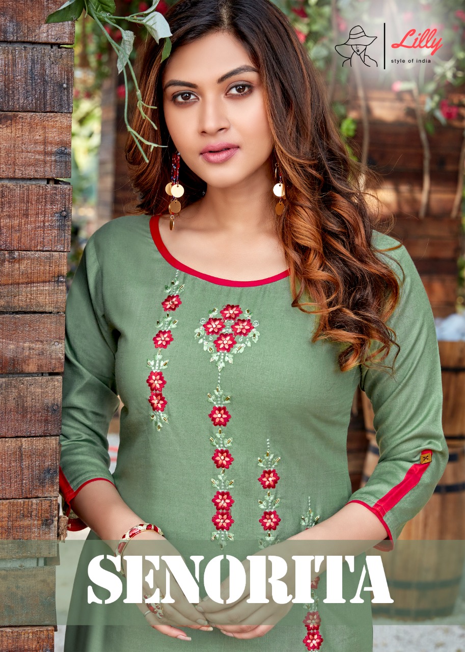 lilly style of india senorita rayon astonishing kurti catalog