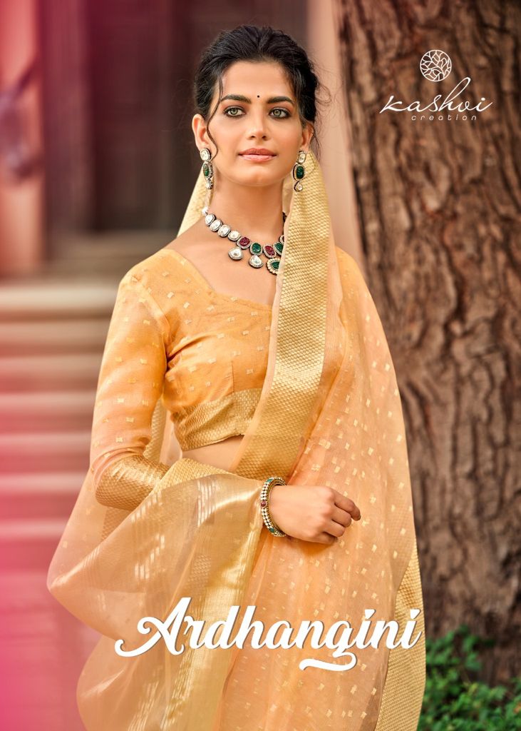 lt kashvi creation ardhangini tissue catchy look saree catalog