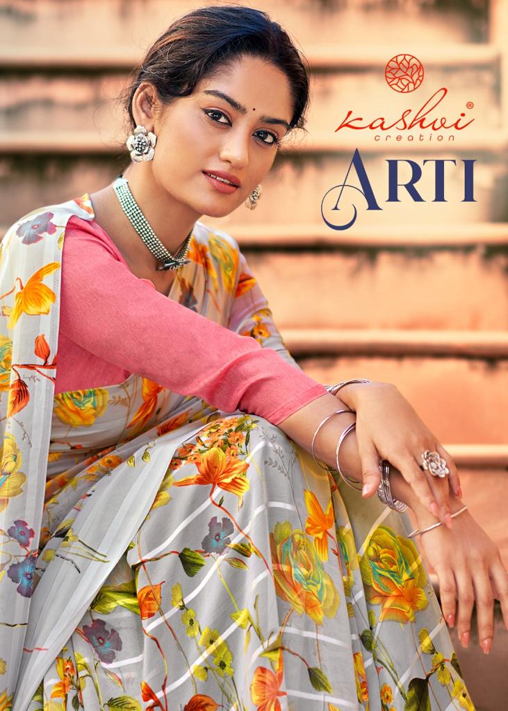 lt kashvi creation arti Weightless elegant print saree catalog