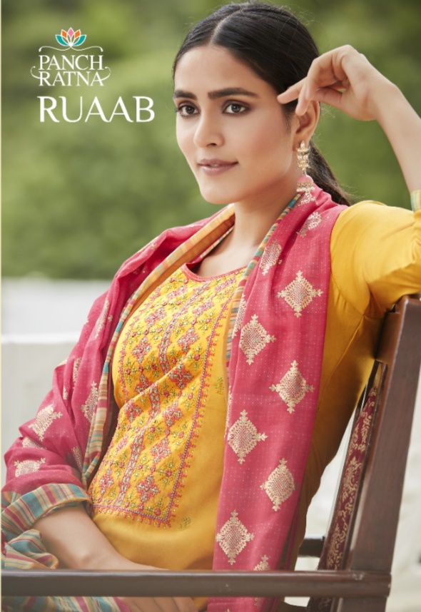 panch ratna ruaab rayon gorgeous look salwar suit catalog