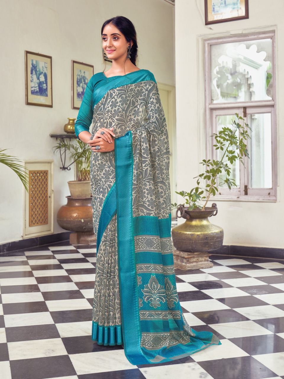 sangam prints divyanka cotton exclusive print saree catalog