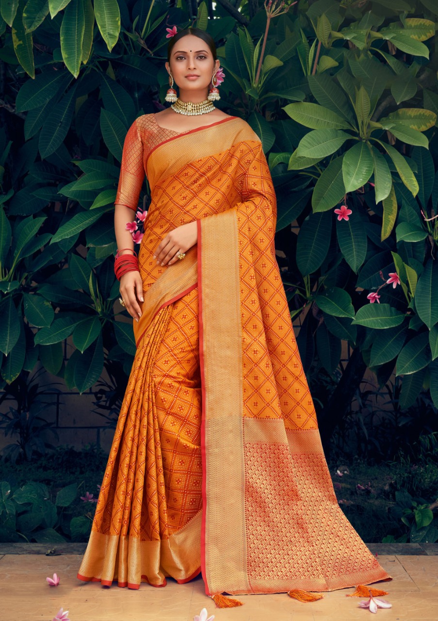 sangam prints navratan patola silk gorgeous look saree catalog