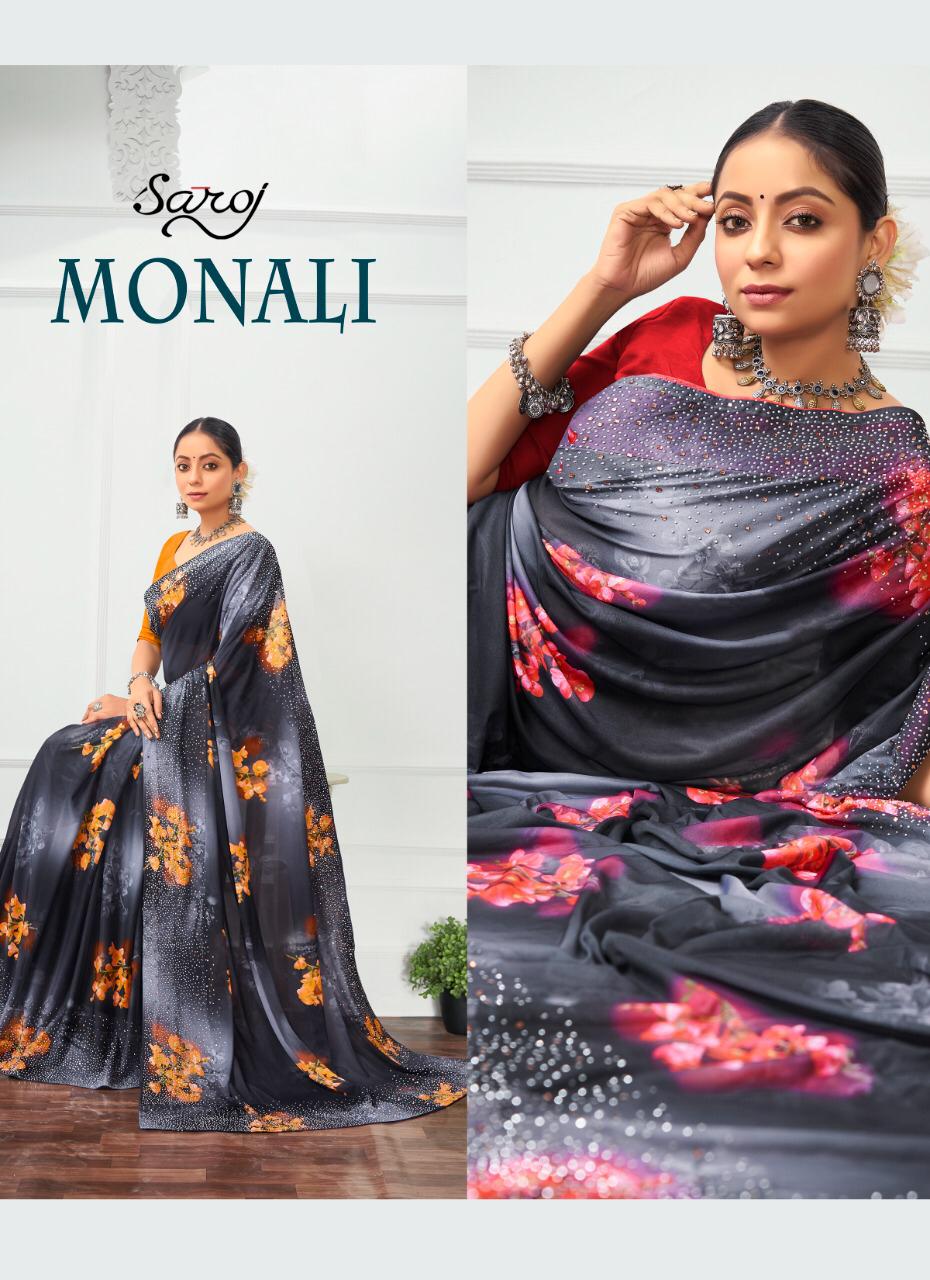 saroj monali lycra decent look saree catalog