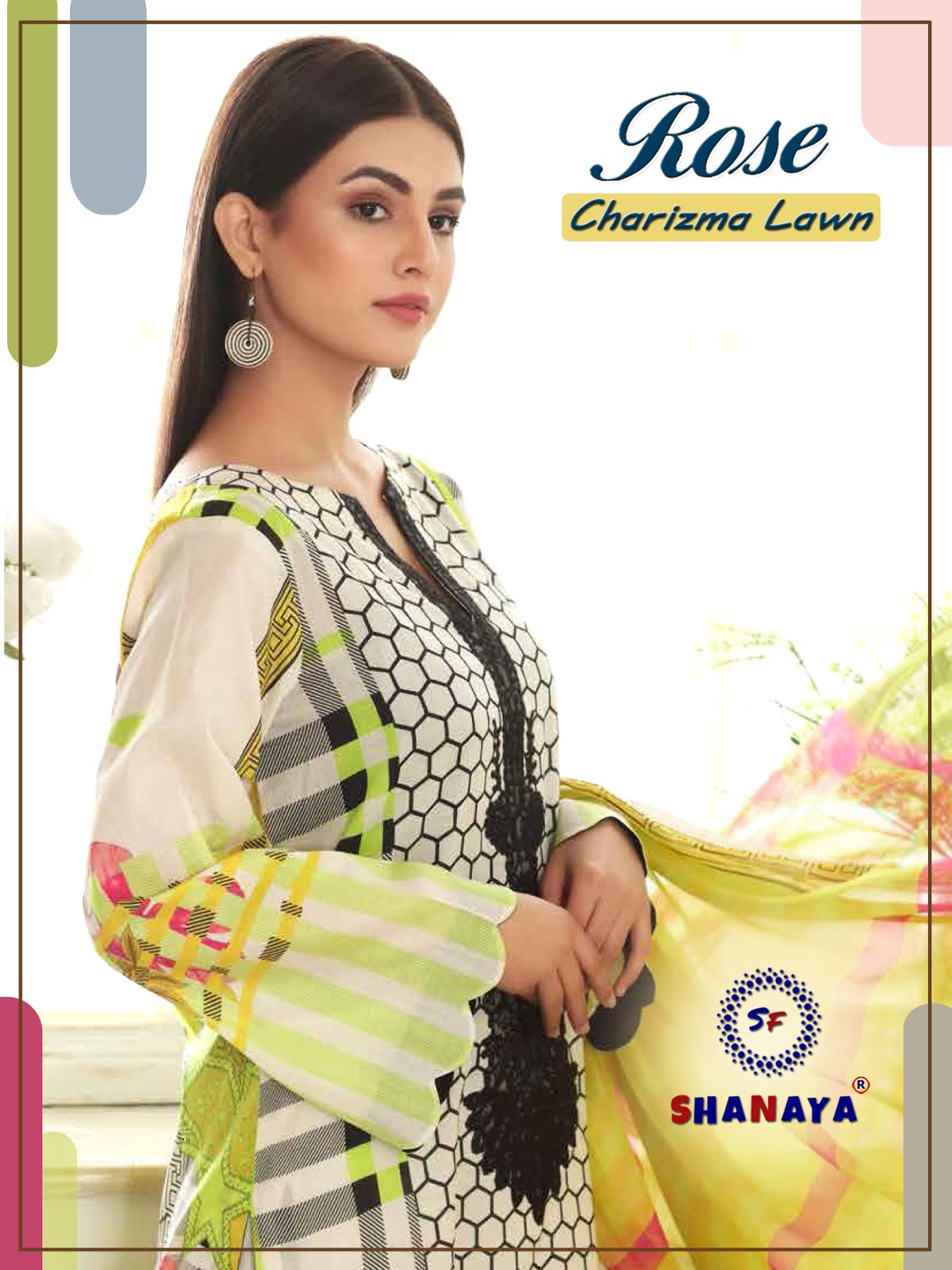 shanaya rose charizma lawn lawn decent embroidary look salwar suit catalog