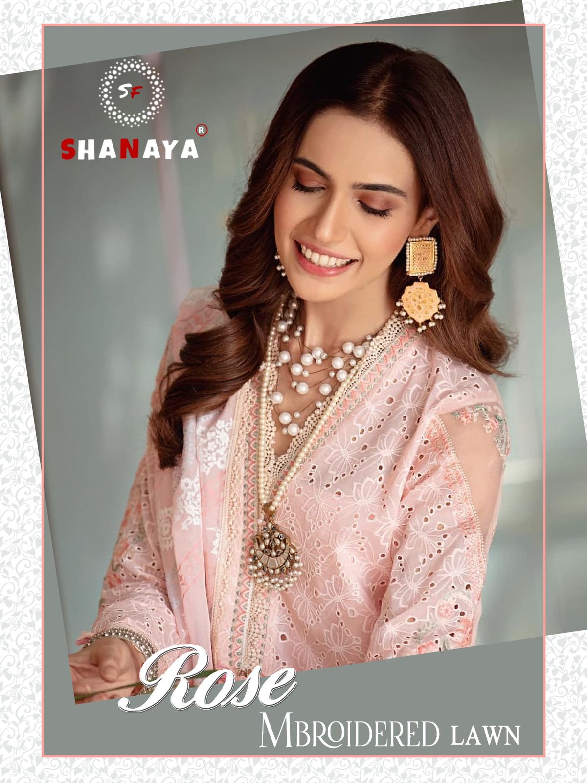 shanaya rose mbroidered lawn cambric cotton astonishing salwar suit catalog