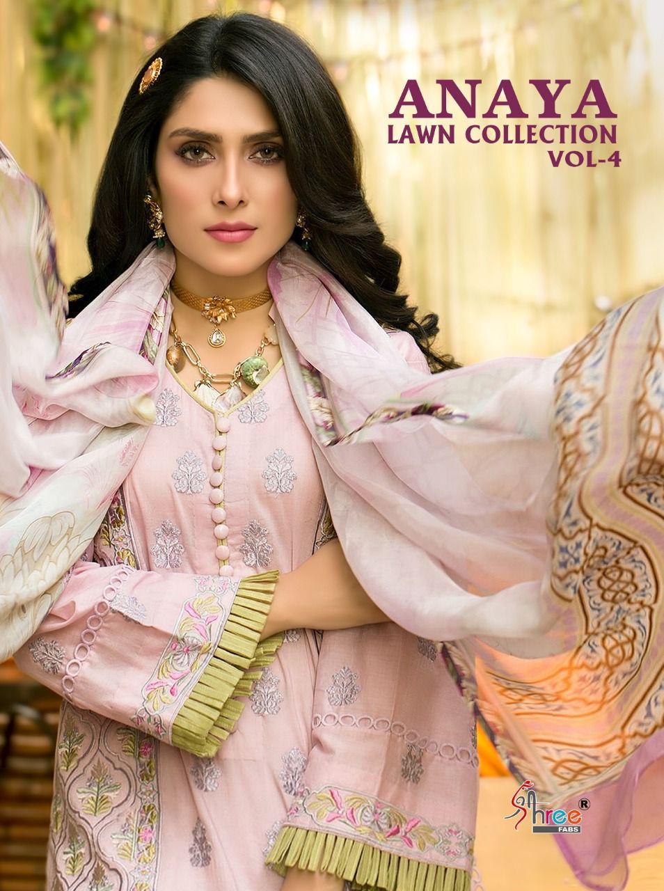 shree fab anaya lawn collection vol 4 pure lawn elegant slawar suit catalog