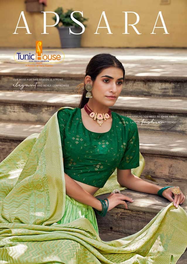 tunic house apsara silk graceful look lehanga catalog